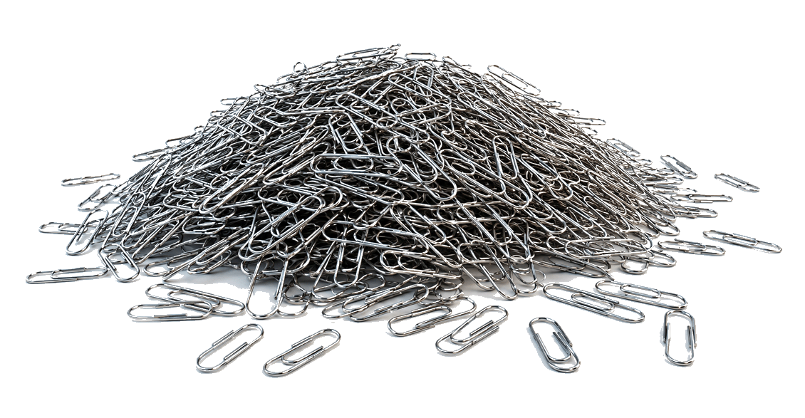 Clippy pile of paperclips.
